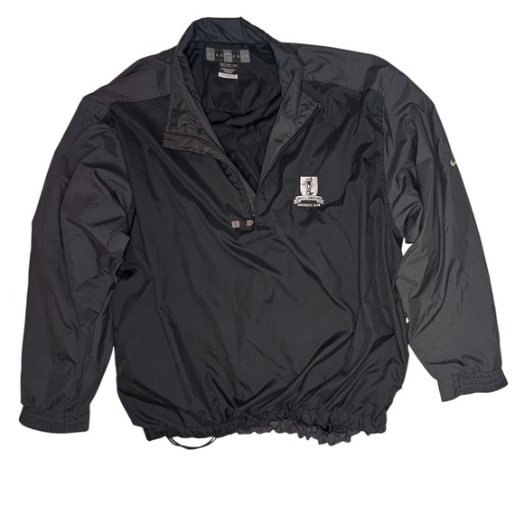 Nike Golf Windbreaker Pullover Jacket Mens Large Black Clima Fit 2003 Inverness - Picture 1 of 4